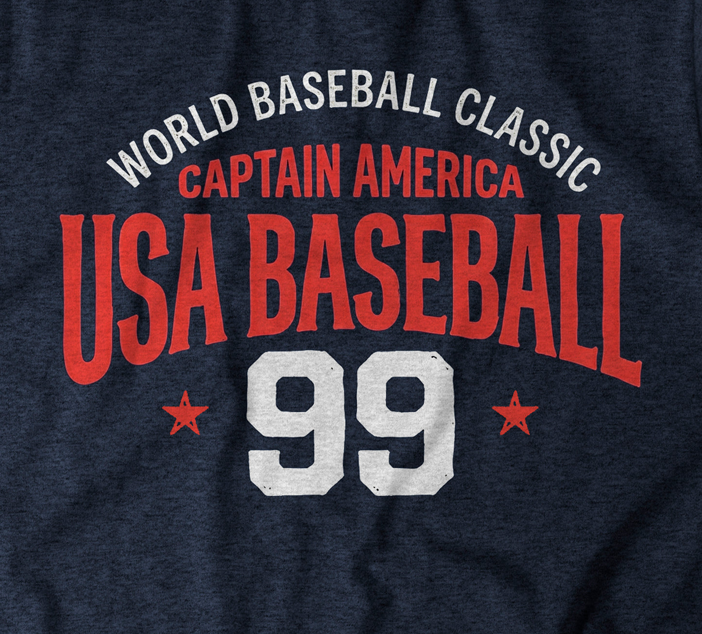 "Captain America USA Baseball 99" Vintage Navy T-shirt