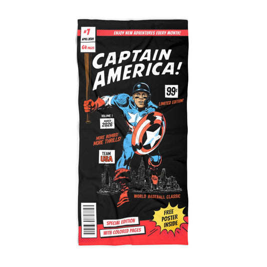 Captain America - Judge – Team USA Comic Cover Beach Towel