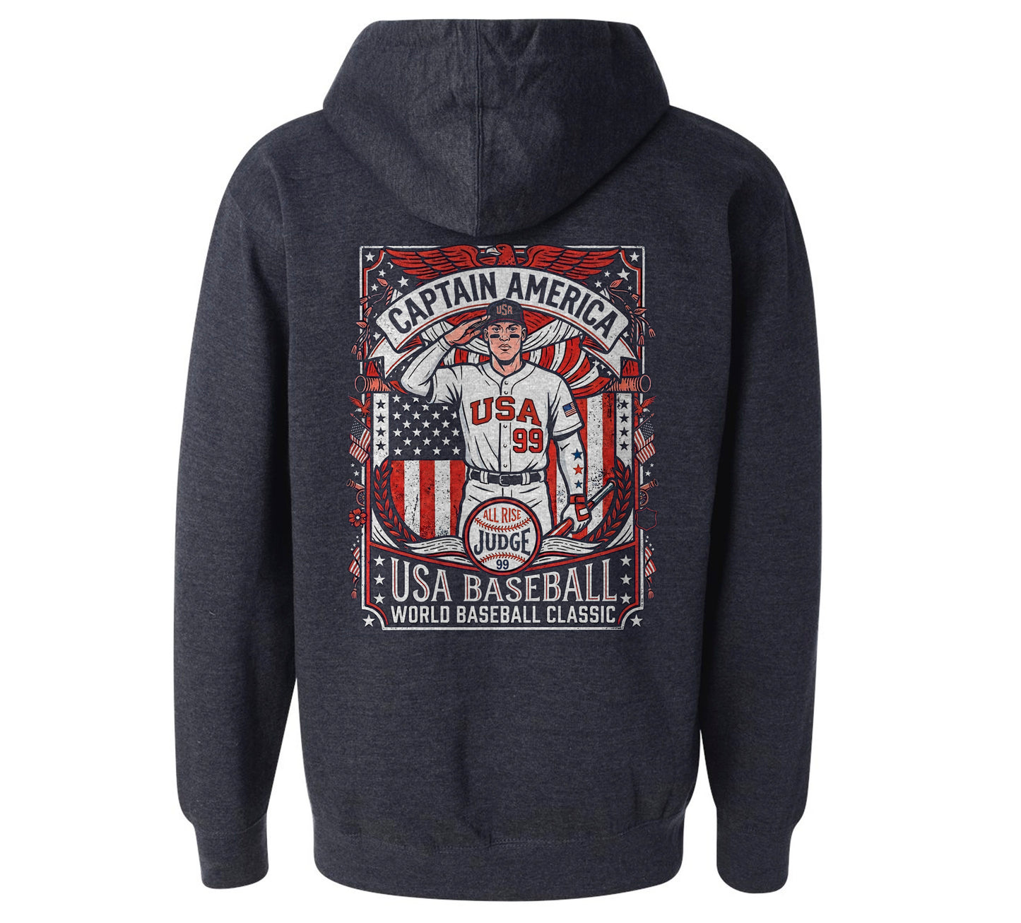 "Judge Captain USA" Vintage Navy Hoodie