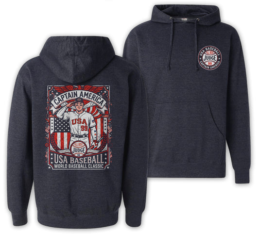 "Judge Captain USA" Vintage Navy Hoodie