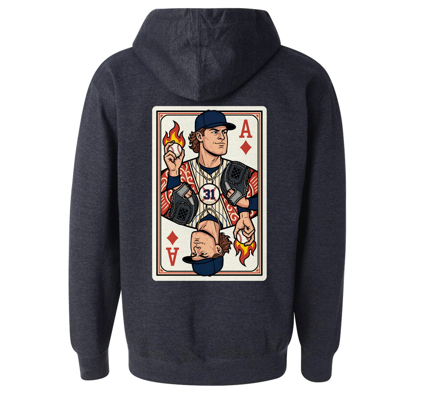 "Diamind Ace" Vintage Navy Hoodie