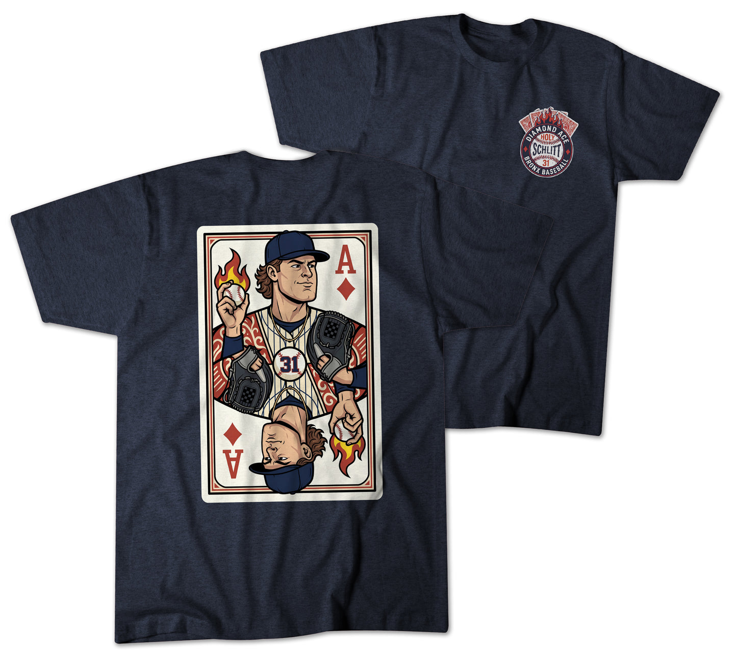 "Diamond Ace" Vintage Navy T-shirt